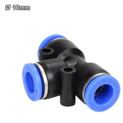 Racord aer tip T-10 Ø10 mm, conector în T pentru instalații pneumatice