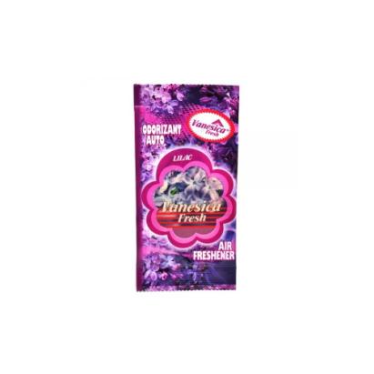 Odorizant auto Vanesica Fresh, parfum liliac, tip plic pentru masina
