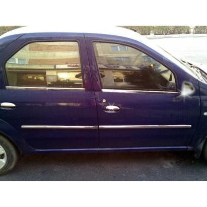 Ornament bandou uși inox pentru Dacia Logan 2004–2013, set 4 bucăți