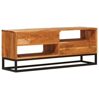 Cabinet TV natural 110 x 30 x 44 cm Lemn Solid de Acacia GartenMobel Dekor