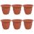Ghiveci rotund pentru flori 6 pcs Roșu cărămidă Ø 26 x 21.5 cm GartenMobel Dekor