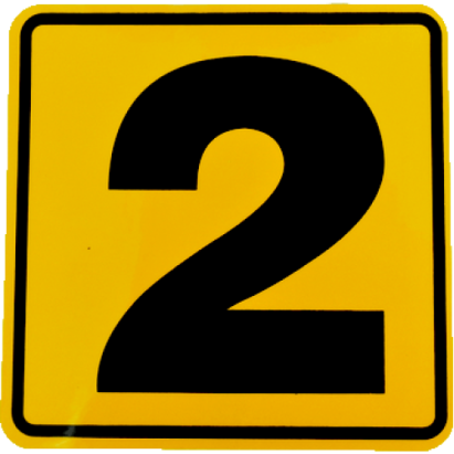 Abțibild autocolant număr 2 pentru uși și cutii poștale, 11,2 x 11,2 cm