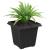 Vază pătrată pentru flori 24 pcs Negru 16 x 16 x 14 cm Plastic GartenMobel Dekor