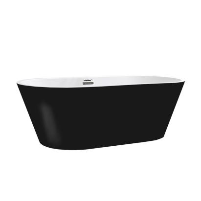 Cadă freestanding Leziter Noa 170x75x56 cm, neagră mată, acril sanitar