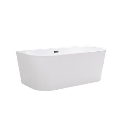 Cadă freestanding Leziter Still 160x75x58 cm din acril alb, cu preaplin inox