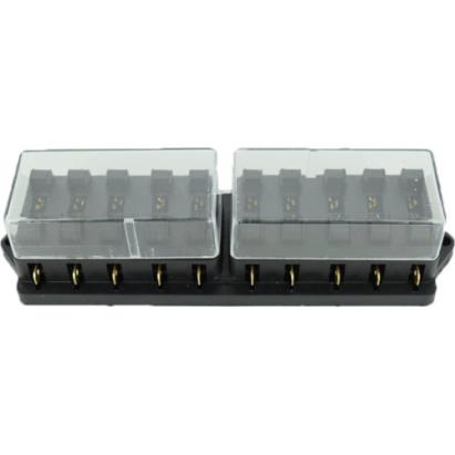 Tablou de siguranțe auto cu 10 poziții și capac de protecție, HF10-01074