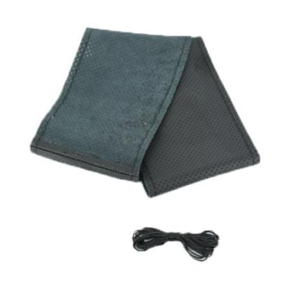 Husă volan din piele cu ac și ață, mărimea L, neagră (Cod K103)