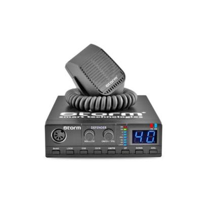 Stație CB auto Storm Defender II 4W AM/FM, 40 canale, ASQ, display LED albastru