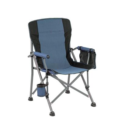Scaun de pescuit pliabil Leziter Comfort cu brate si suport pahare, albastru