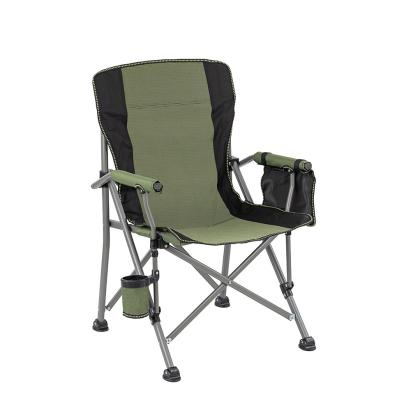Fotoliu pliabil Leziter Comfort cu suport pentru pahare, verde, 125 kg