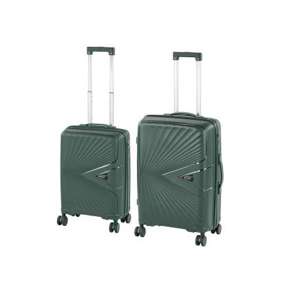Set valize Leziter TraveLux Endure II cu roti 360°, ABS, verde inchis (2 piese)