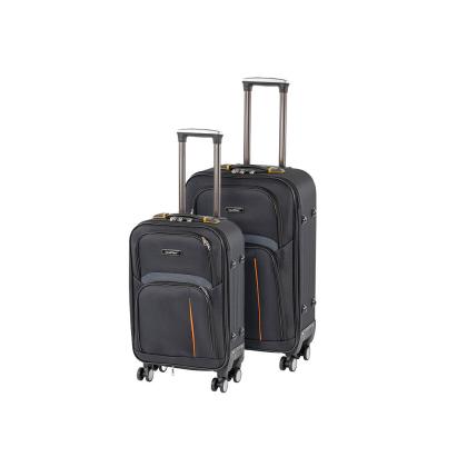 Set valize Leziter TraveLux Light II negru, cabină + medie, roți 360°