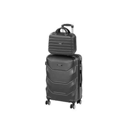 Set valize Leziter TraveLux Max III, ABS, negru – troler mediu 60L + bagaj de mână 11L