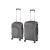 Set valize rulante Leziter TraveLux Pro IX, ABS gri, 2 piese (cabina + medie)