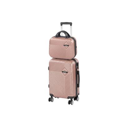 Set valize Leziter TraveLux Pro VI, ABS, aur roz, cabină 50x40x20 cm + bagaj mână