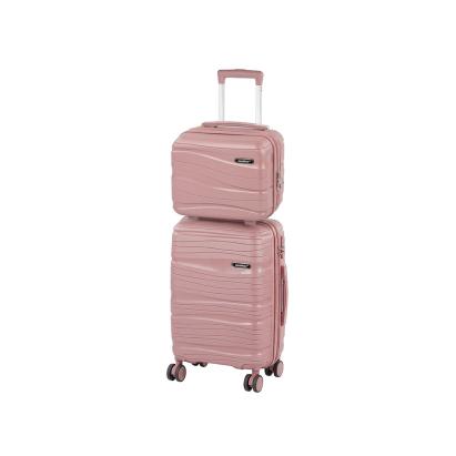 Set valize Leziter TraveLux Voyager II, ABS, cu lacăt TSA, aur roz