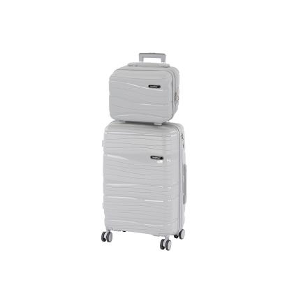 Set valize Leziter TraveLux Voyager III, ABS, TSA, gri (11 + 60 L)