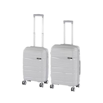 Set valize rulante Leziter TraveLux Voyager V, ABS, TSA, 2 piese, gri