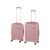 Set valize rulante Leziter TraveLux Voyager V, ABS, TSA, aur roz (2 buc)