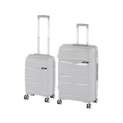 Set valize rulante Leziter TraveLux Voyager VI, ABS cu TSA, gri (cabina + mare)
