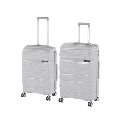 Set valize rulante Leziter TraveLux Voyager VII, ABS cu TSA, gri (medie + mare)