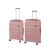 Set valize Leziter TraveLux Voyager VII, ABS cu TSA, 68/76 cm, aur roz