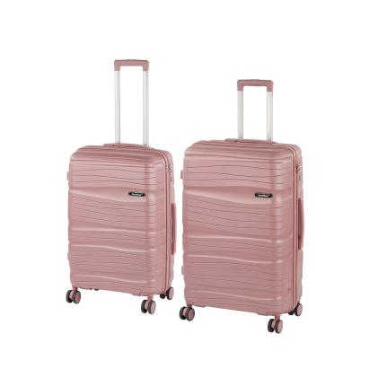 Set valize Leziter TraveLux Voyager VII, ABS cu TSA, 68/76 cm, aur roz
