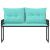 Bancă de exterior cu pernă Negru și Turcoaz 118 x 55 x 82 cm GartenMobel Dekor