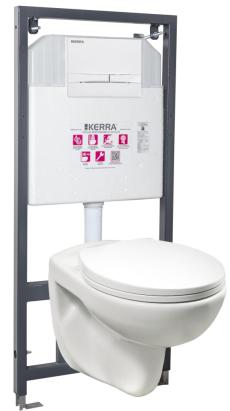 Set WC suspendat Kerra Doris cu rezervor încastrat Adriatic WH, alb