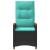 Scaun de grădină rabatabil Negru și Turcoaz 64 x 57,5 x 112 cm GartenMobel Dekor