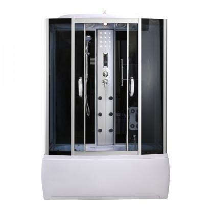 Cabină de duș cu hidromasaj și cadă Leziter Emilia 85x150 cm, negru