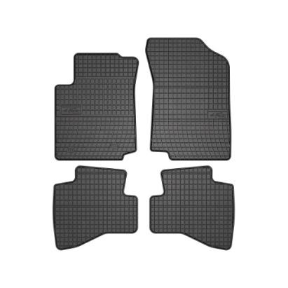 Set covoare auto din cauciuc El Toro pentru Toyota Aygo II (2014–2021), negre, cu bordură 1 cm