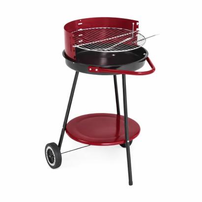 Grătar rotund pe cărbuni Landmann 41 cm, grilaj reglabil și roți pentru exterior