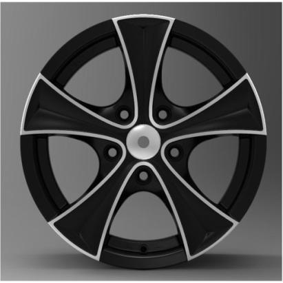 Set jante aliaj ART 2508 M 16 inch, negru mat, cu kit de instalare inclus