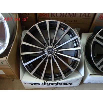 Jante aliaj ART 241 15 inch, design sport bicolor, set cu kit instalare