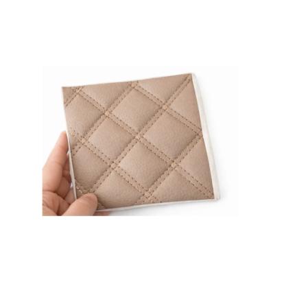 Material imitație piele matlasată romb bej, cusătură bej – tapițerie auto & casă (Y01BB)