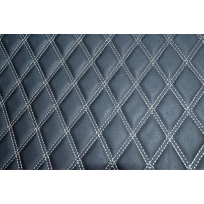 Material pentru covorașe auto romb negru cu cusătură gri, antiderapant (la metru)