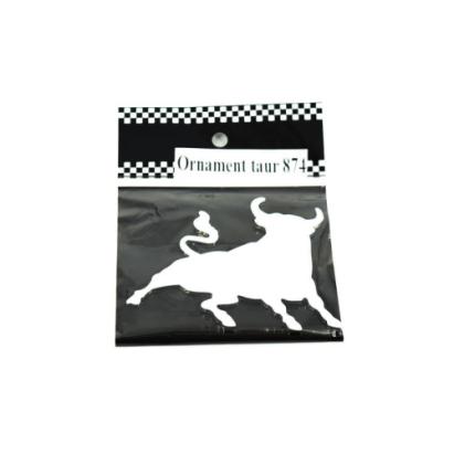 Ornament auto tip taur cromat, autocolant decorativ OEM 874