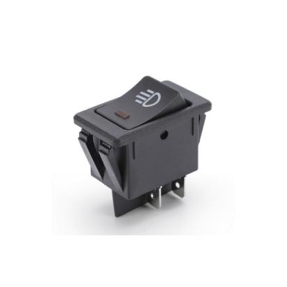 Buton rocker auto ON/OFF universal 12V/24V, cu simbol faruri, negru (ASW)