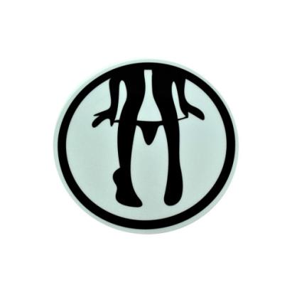 Abțibild auto Lady rotund alb-negru, pentru personalizare, cod CLXT-314