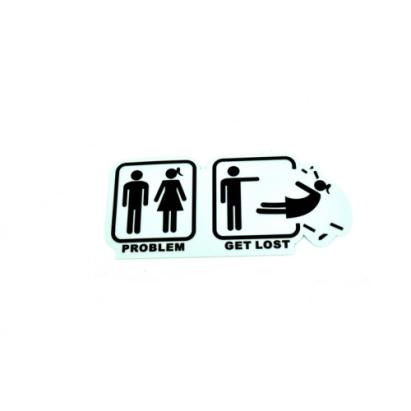 Abțibild „Problem Get Lost” – sticker amuzant pentru auto și laptop, cod CLXT-326