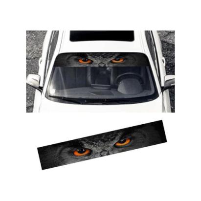 Abtibild parasolar auto pentru parbriz/luneta Ochi de Bufnita, 130x21 cm