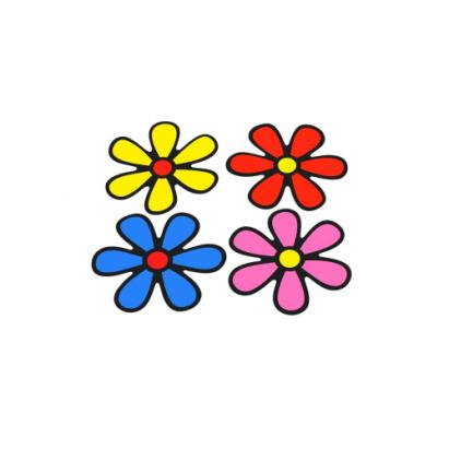 Set 10 abțibilduri floricele 8 cm, colorate, rezistente la apă și UV (TZ-004)