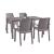 Set mobilier de grădină Leziter Corri 4+1, cappuccino, efect ratan, masă 150x90
