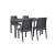 Set mobilier grădină Leziter Hellda 4+1, grafit, tip ratan, masă 150 cm