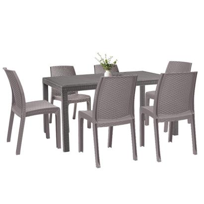 Set mobilier grădină Leziter Hellda 6+1, cappuccino, masă 150x90 cm