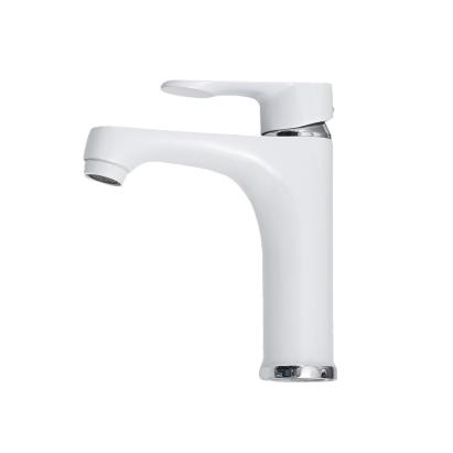 Baterie lavoar Leziter Colly din alamă, alb-crom, cu cartuș ceramic