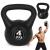 Kettlebell Homelux 4 kg negru, maner ergonomic si baza plata pentru stabilitate