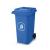 Container deșeuri Mirpol 120L albastru, HDPE cu capac etanș și roți