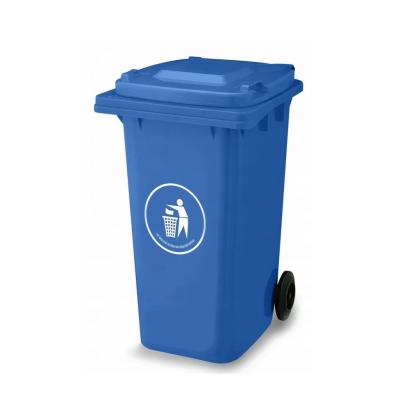 Container deșeuri Mirpol 120L albastru, HDPE cu capac etanș și roți